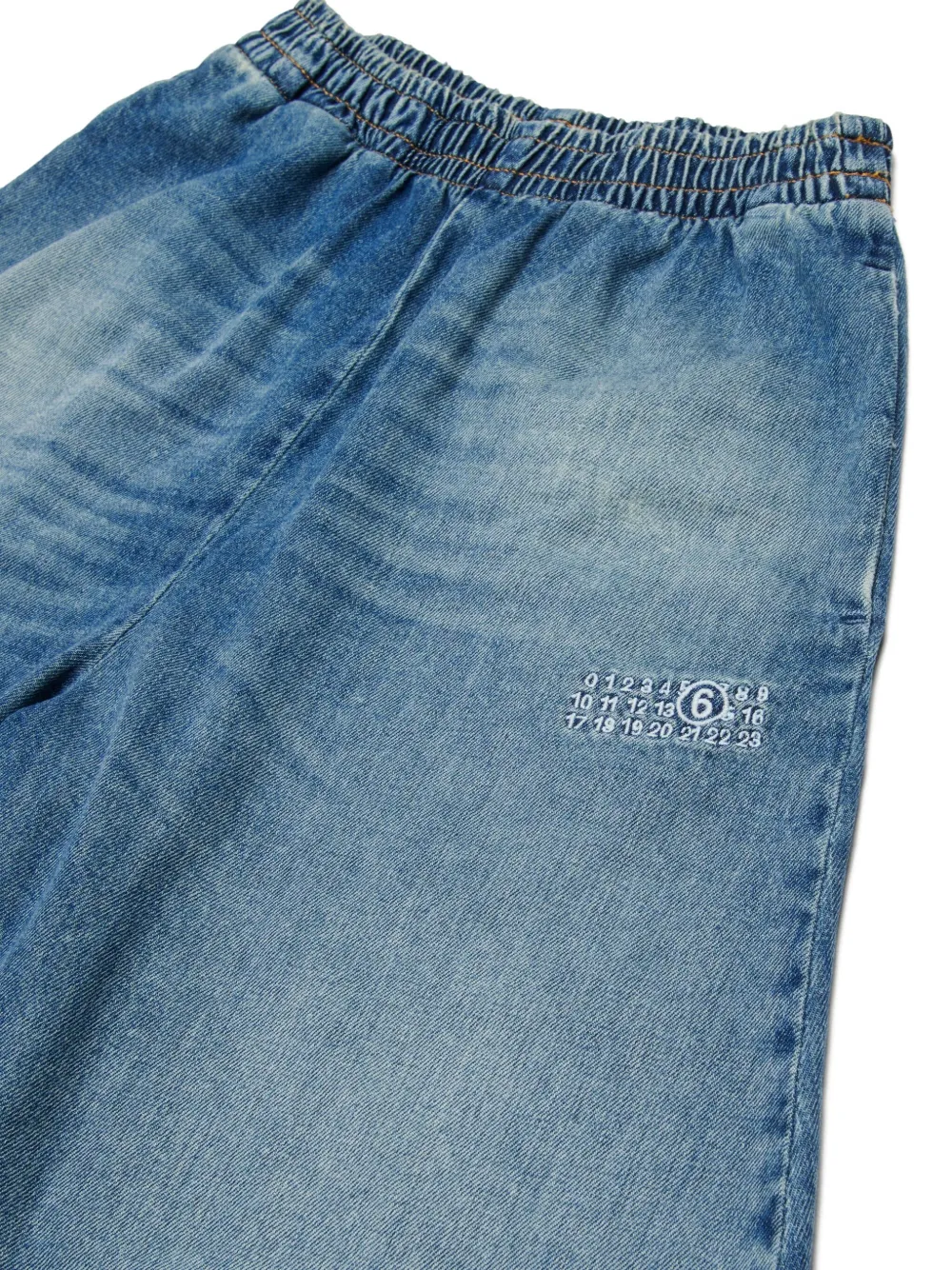 MM6 Maison Margiela Kids Spijkershorts met elastische tailleband Blauw