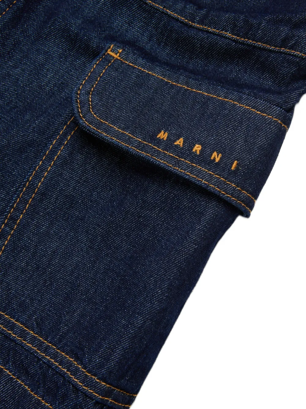 Marni Kids Mouwloze tuinbroek met zak Blauw