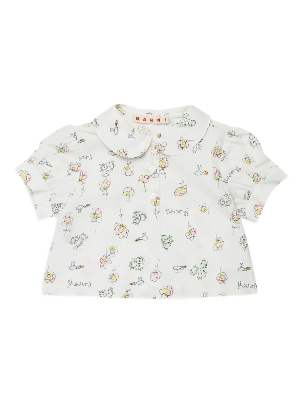 Marni Kids Camicia a fiori - Bianco