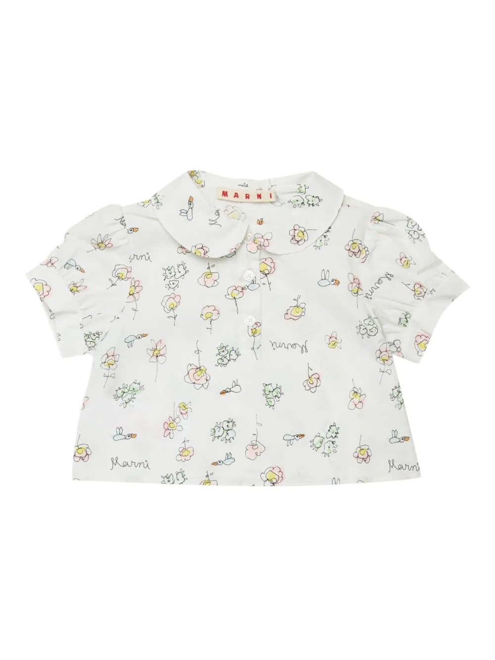 Marni Kids Camicia a fiori - Bianco