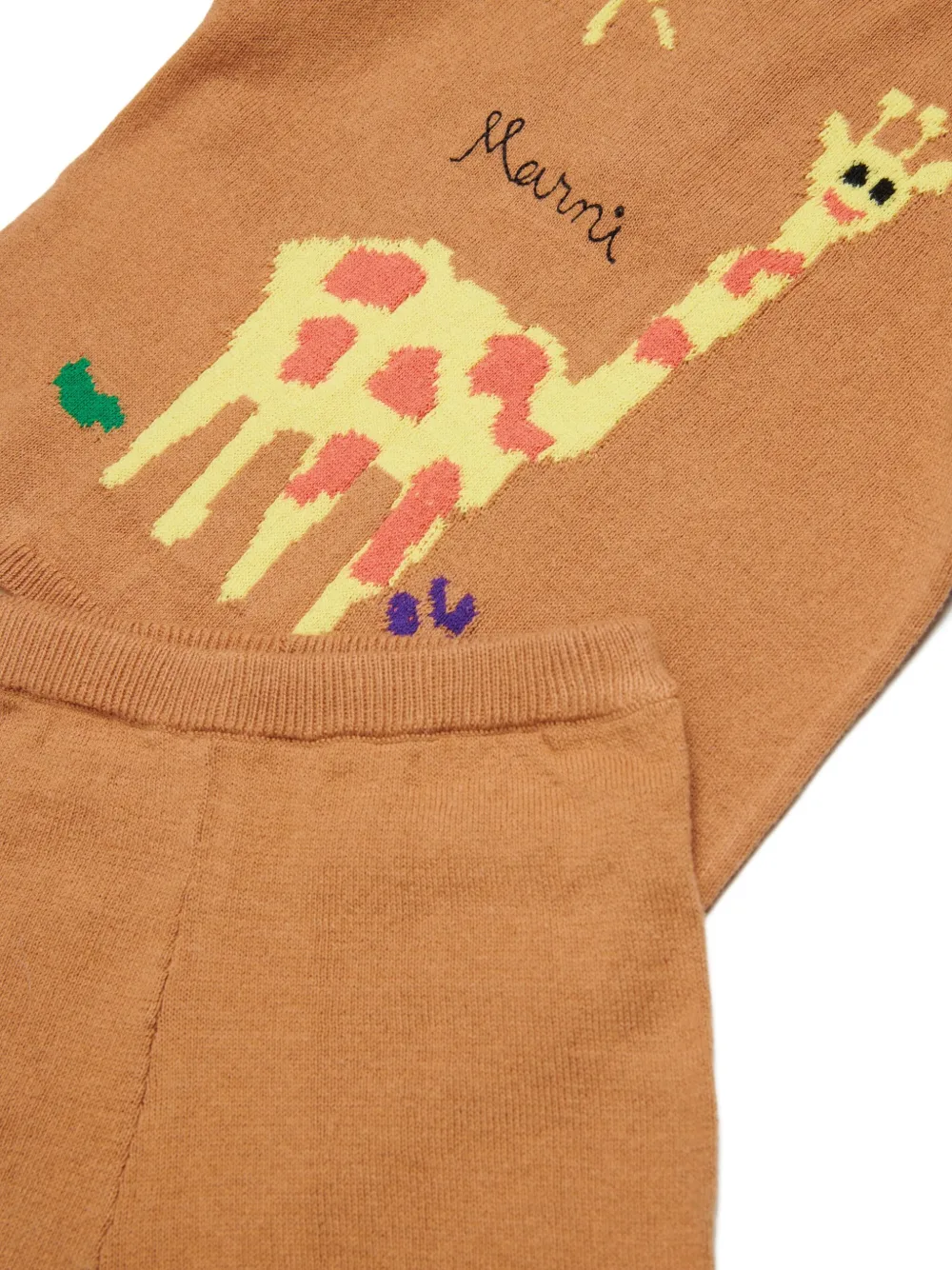 Marni Kids Shortsset met girafpatroon Bruin