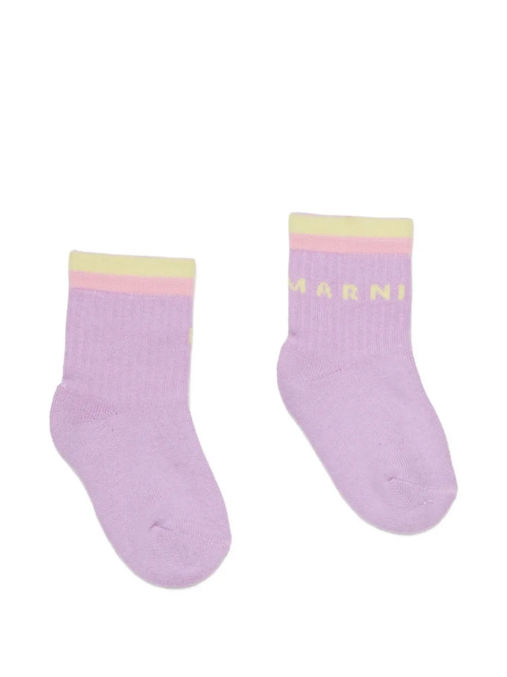 Marni Logo-detail Socks In Purple