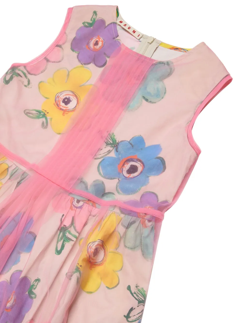  Marni Kids Floral-pattern Midi Dress - Pink 