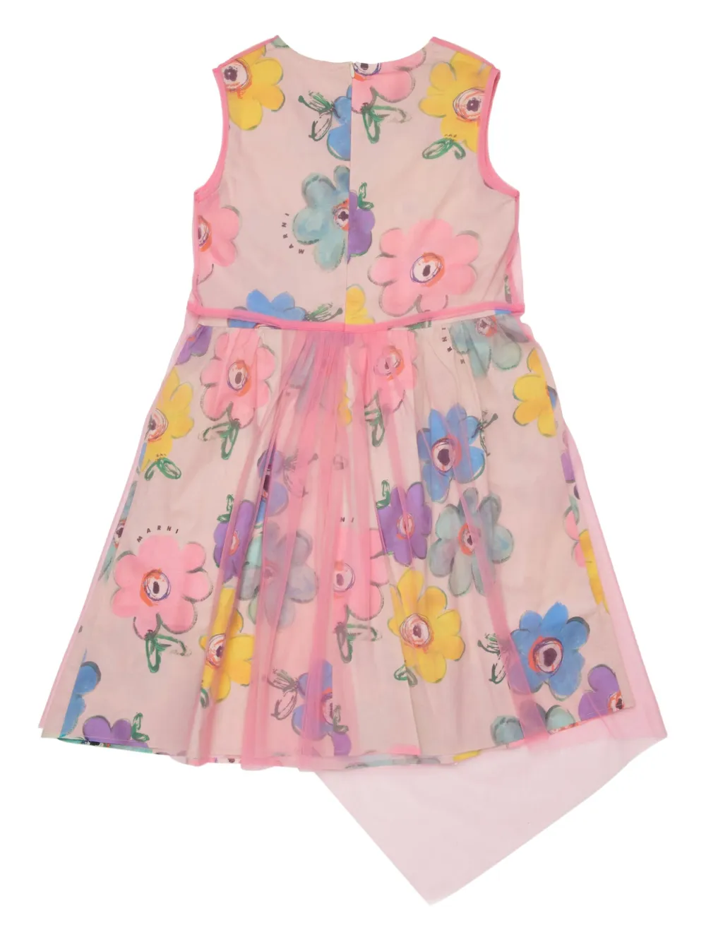  Marni Kids Floral-pattern Midi Dress - Pink 