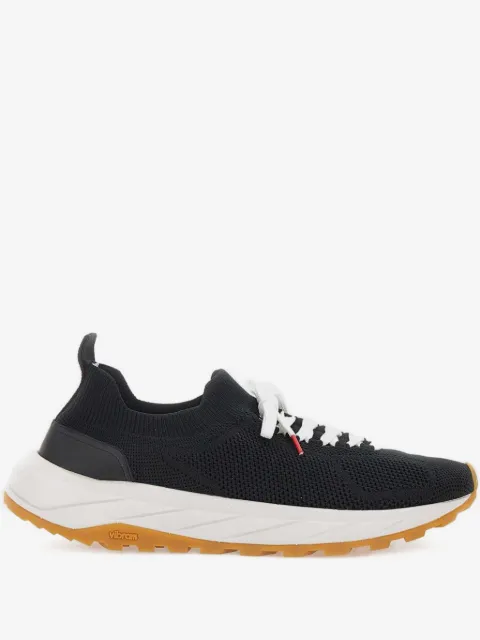 Kiton leather-insert sneakers