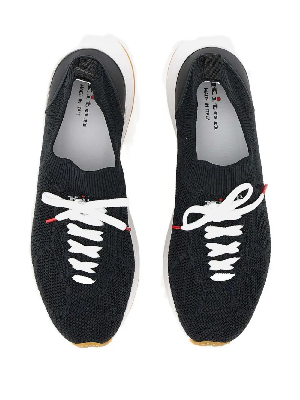 Kiton Sneakers met leren vlakken Zwart