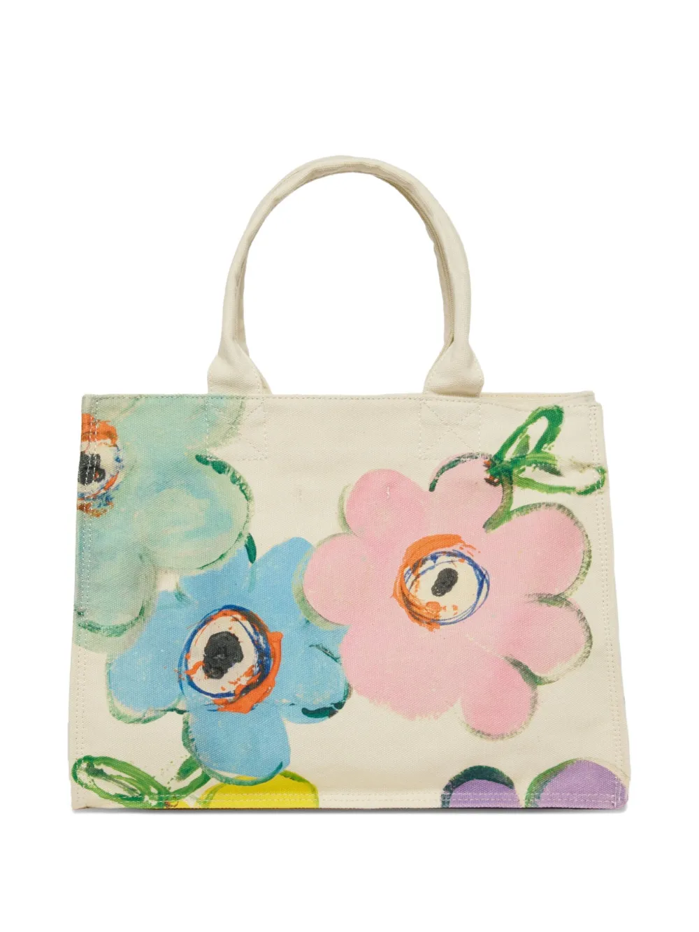 Marni Kids Shopper met bloemenprint - Beige