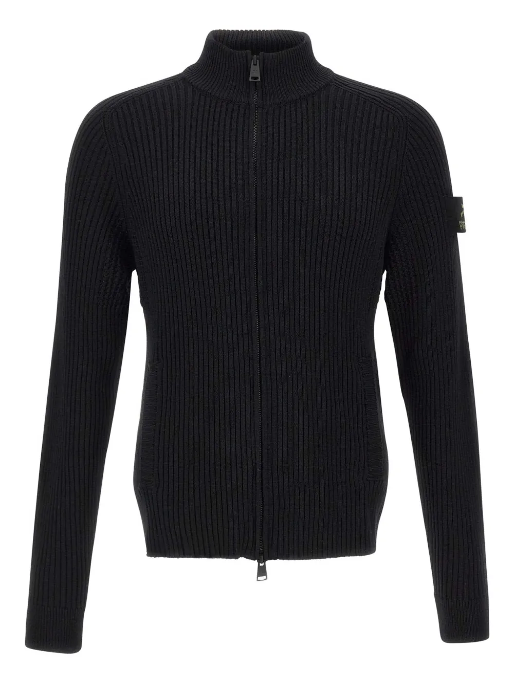 Premiata cardigan en maille côtelée à zip | noir | Image 1