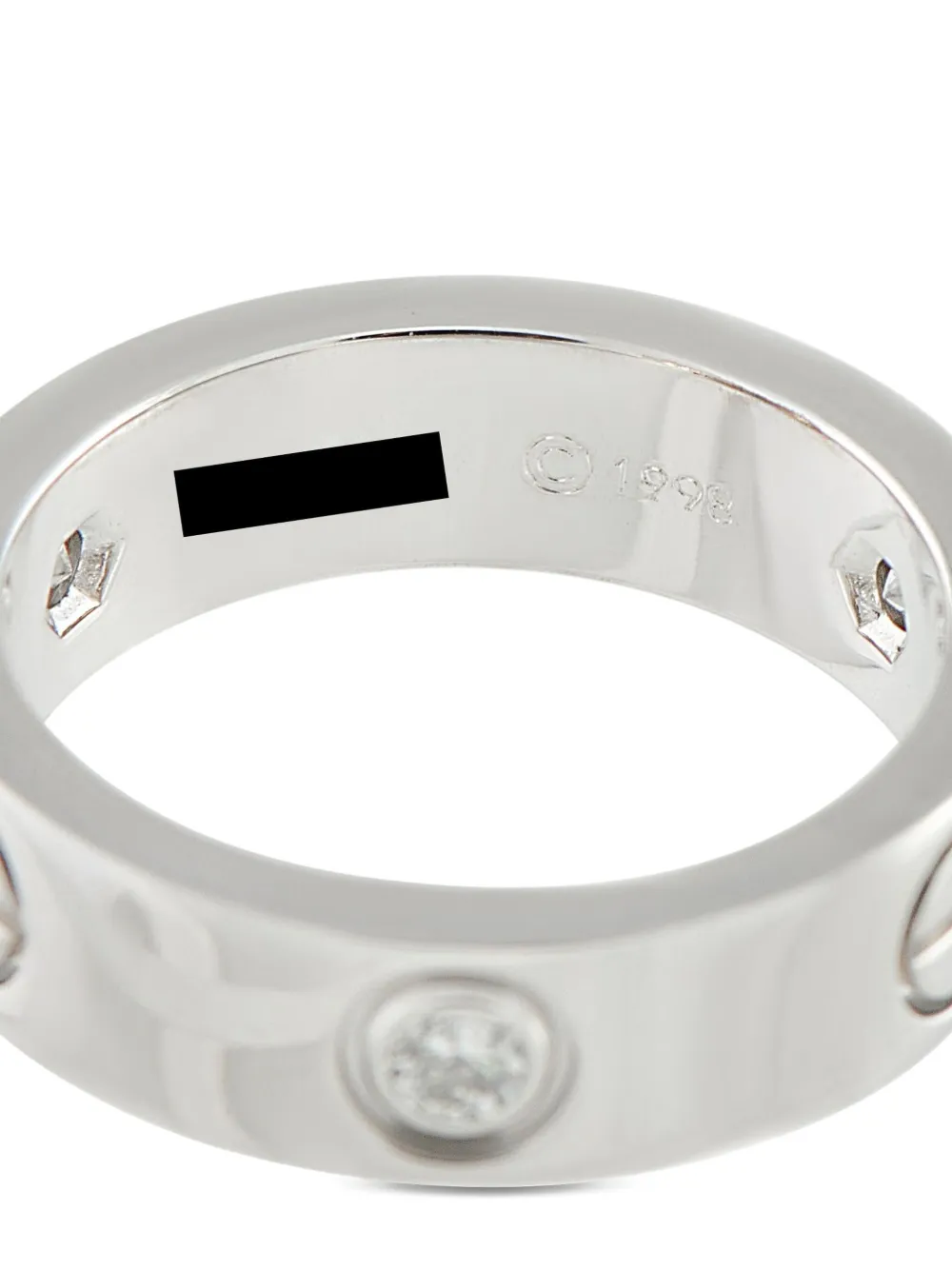 Pre-owned Cartier 18k White Gold Love Diamond Ring In Silver