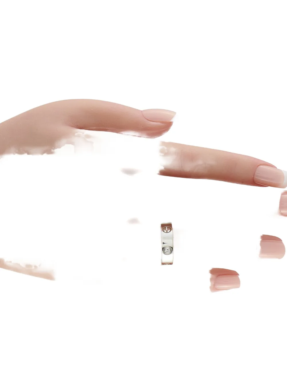 Pre-owned Cartier 18k White Gold Love Diamond Ring In Silver