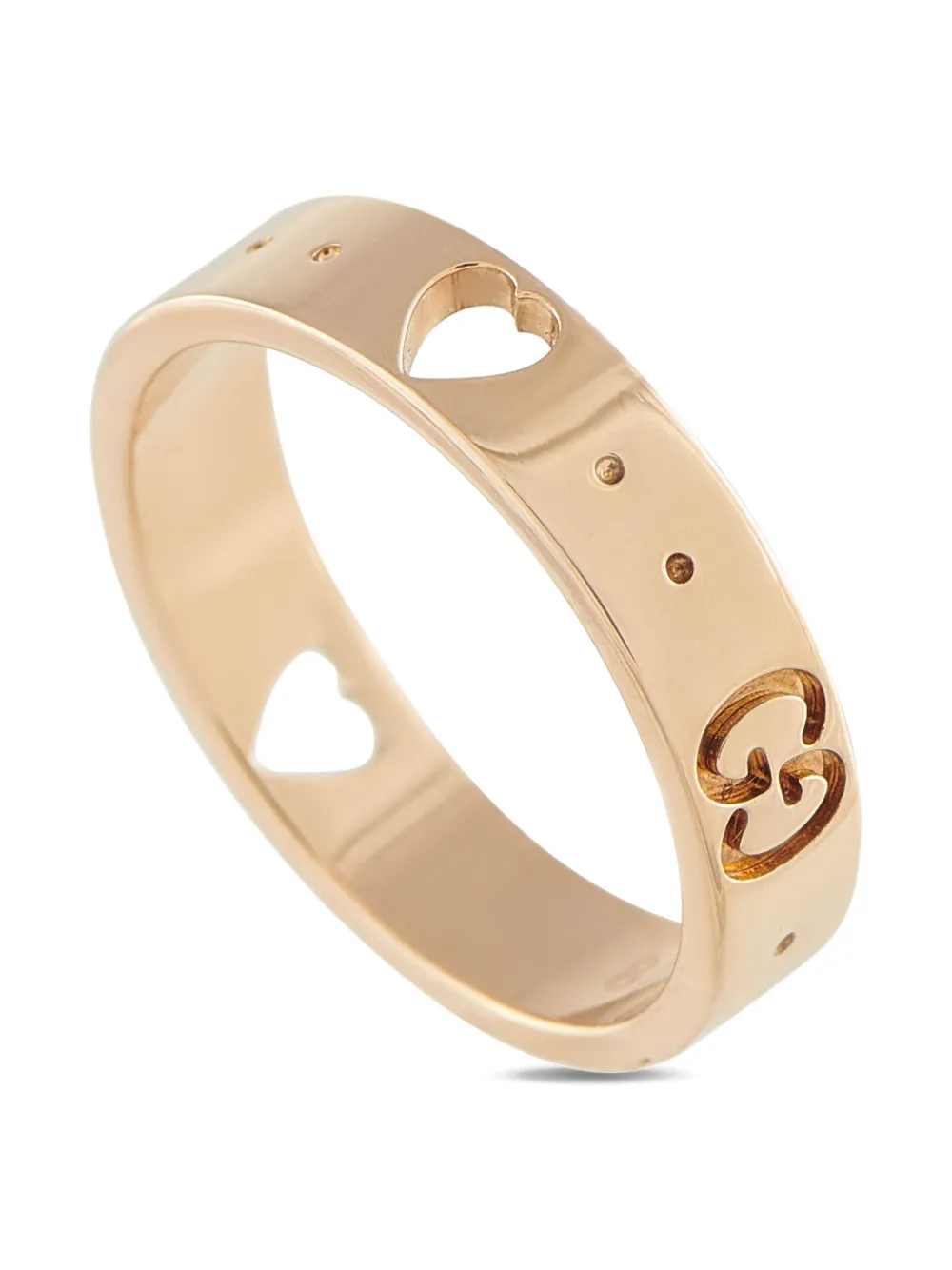 Pre-owned Gucci 18k Rose Gold Icon Heart Ring In Pink