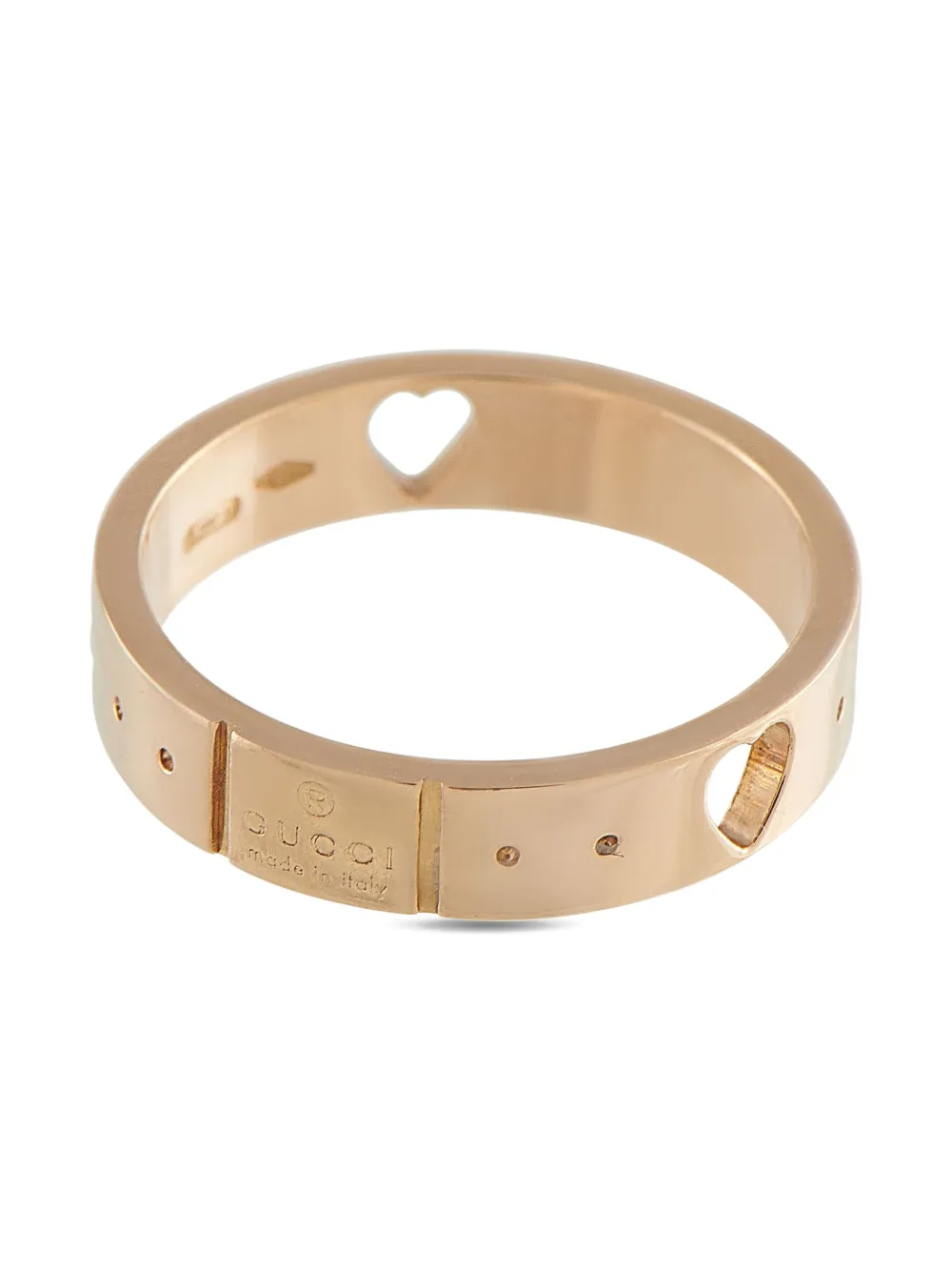 Pre-owned Gucci 18k Rose Gold Icon Heart Ring In Pink