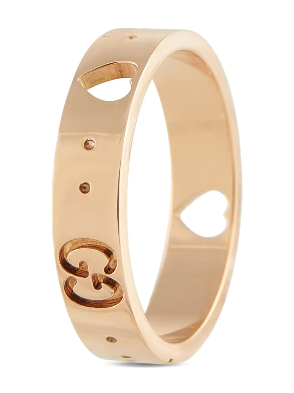 Pre-owned Gucci 18k Rose Gold Icon Heart Ring In Pink