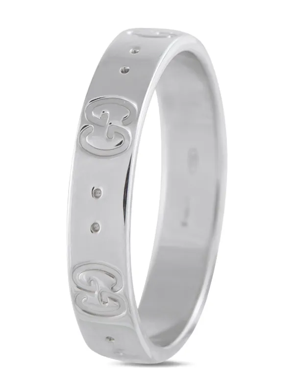 Gucci Pre-Owned Icon リング 18Kホワイトゴールド | シルバートーン