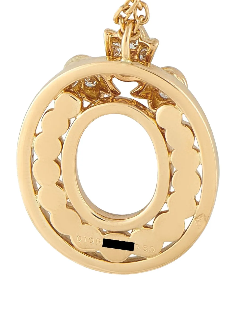 Pre-owned Dior 18k Yellow Gold Diamond Pendant Necklace