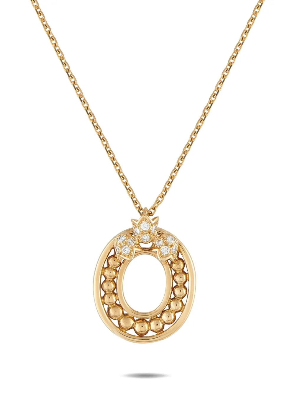 Pre-owned Dior 18k Yellow Gold Diamond Pendant Necklace