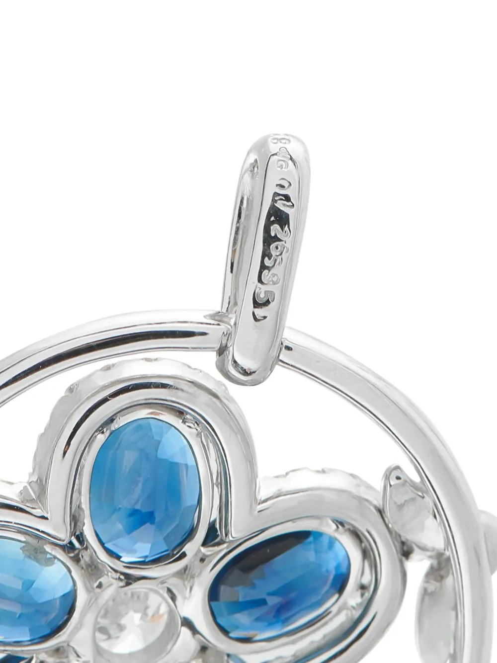 Platinum Diamond And Sapphire Flower Pendant