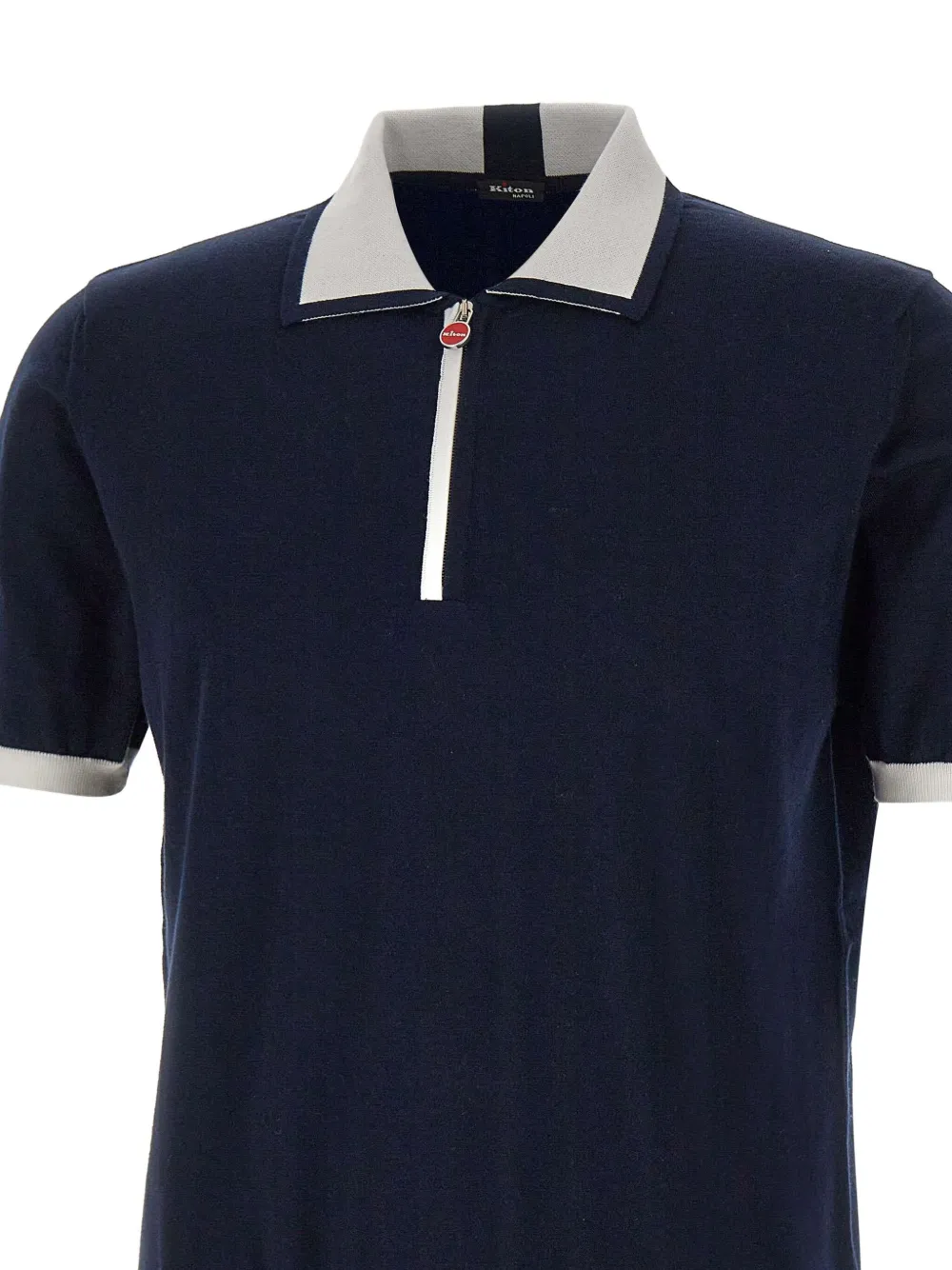 Kiton Poloshirt met rits Blauw