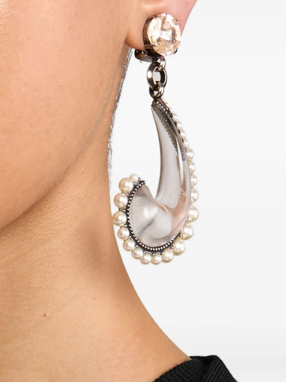 ETRO Oorbellen met paisley parel - Wit