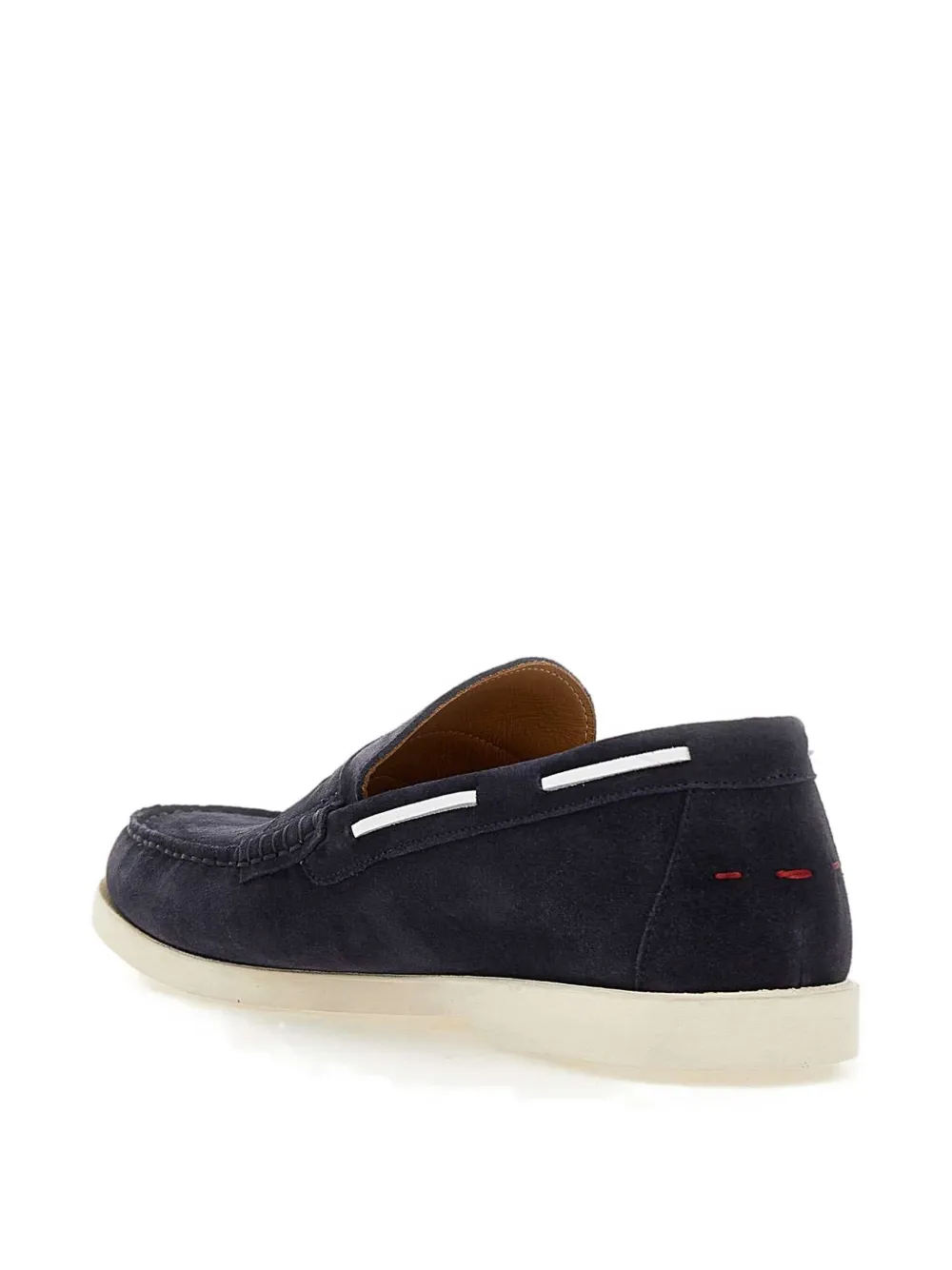 Kiton Loafers met stikseldetail en amandelvormige Blauw