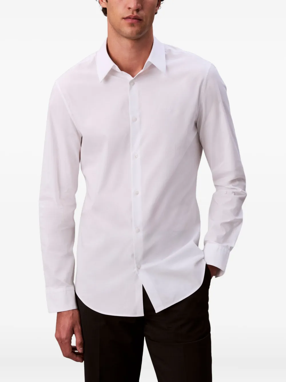 Calvin Klein Katoenen overhemd met lange mouwen Wit