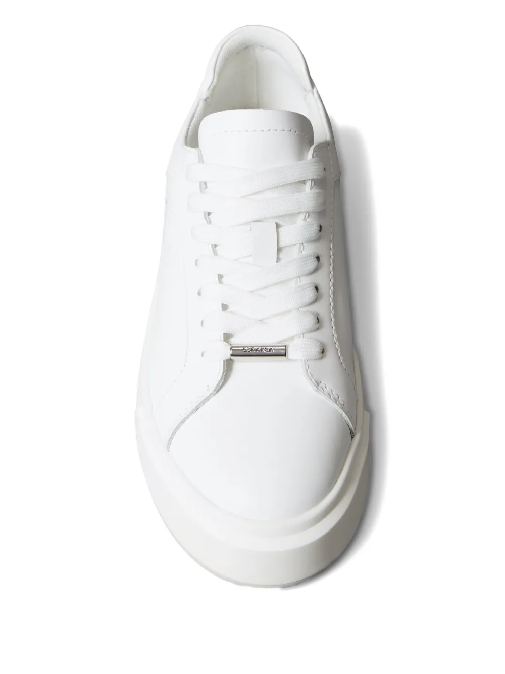 Calvin Klein Lace-up Panelled Sneakers In White