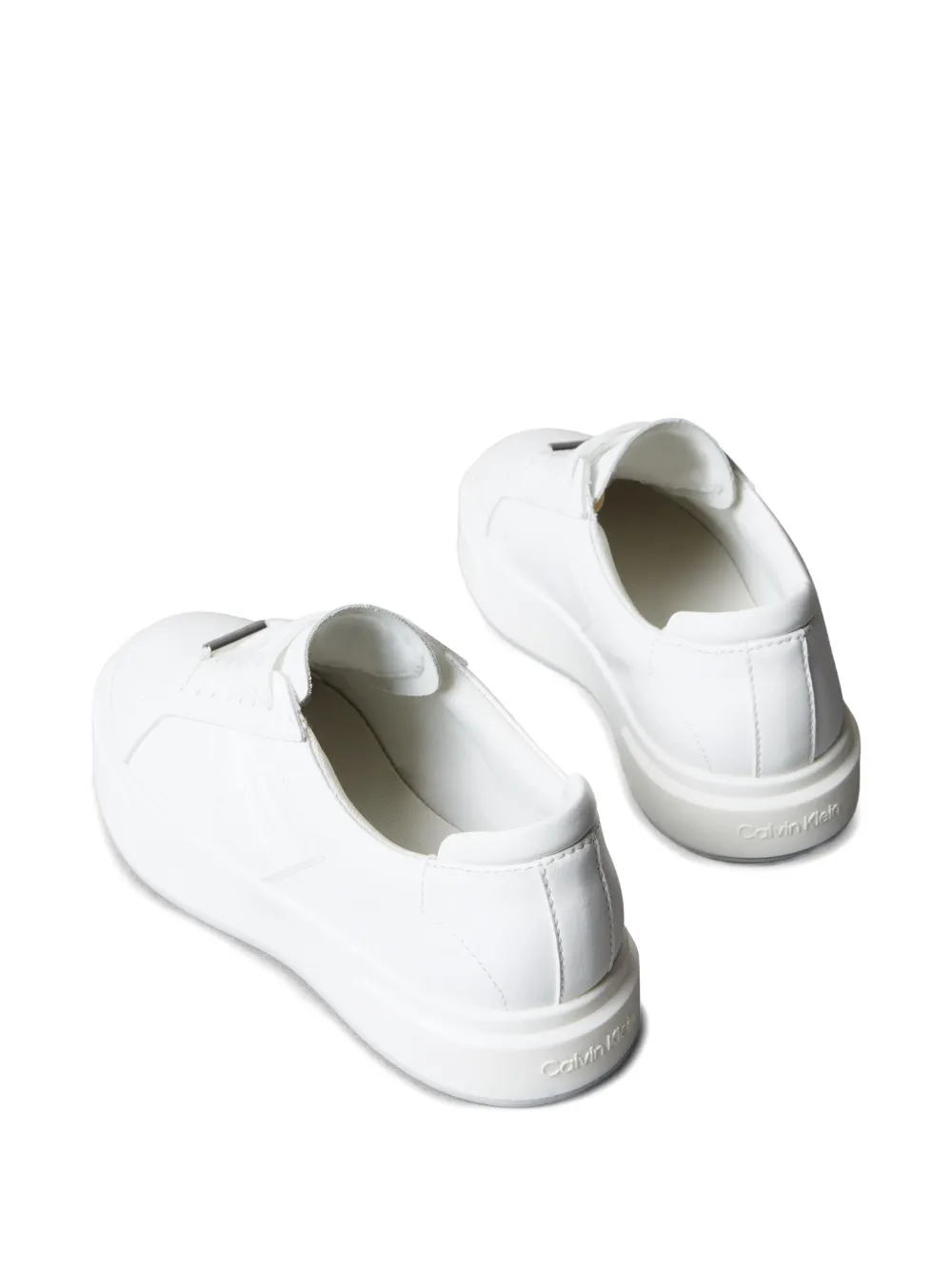 Calvin Klein Lace-up Panelled Sneakers In White