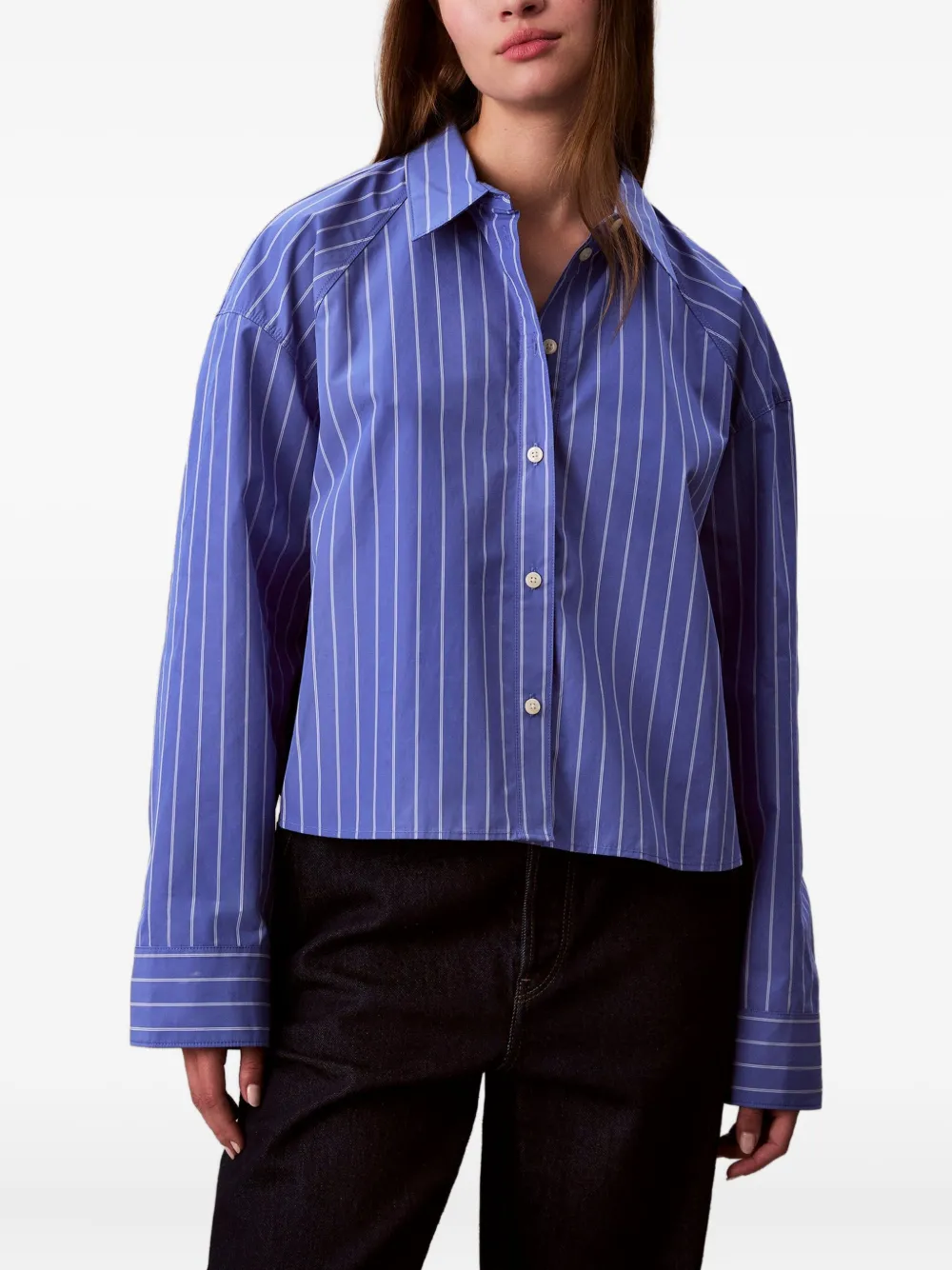 Calvin Klein Jeans Est.1978 Striped Cotton Shirt In Blue