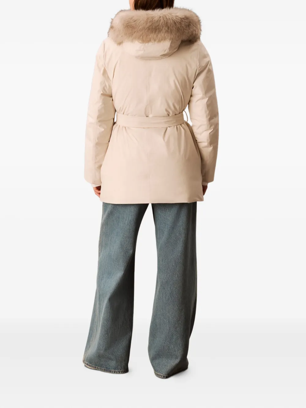 Calvin Klein Belted Jacket In Neutral