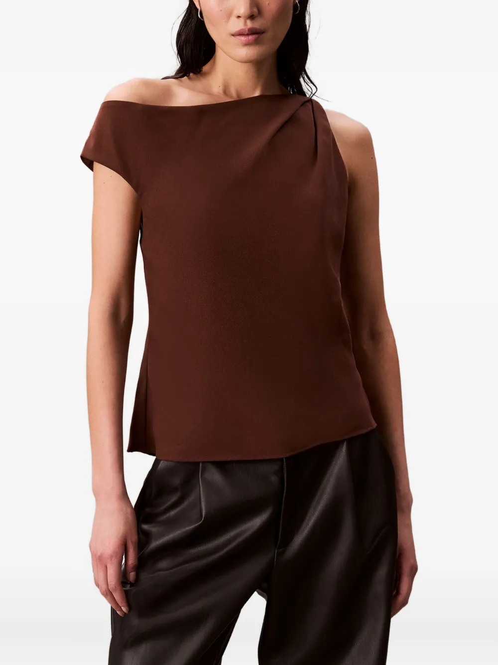 Calvin Klein Asymmetrische top Bruin