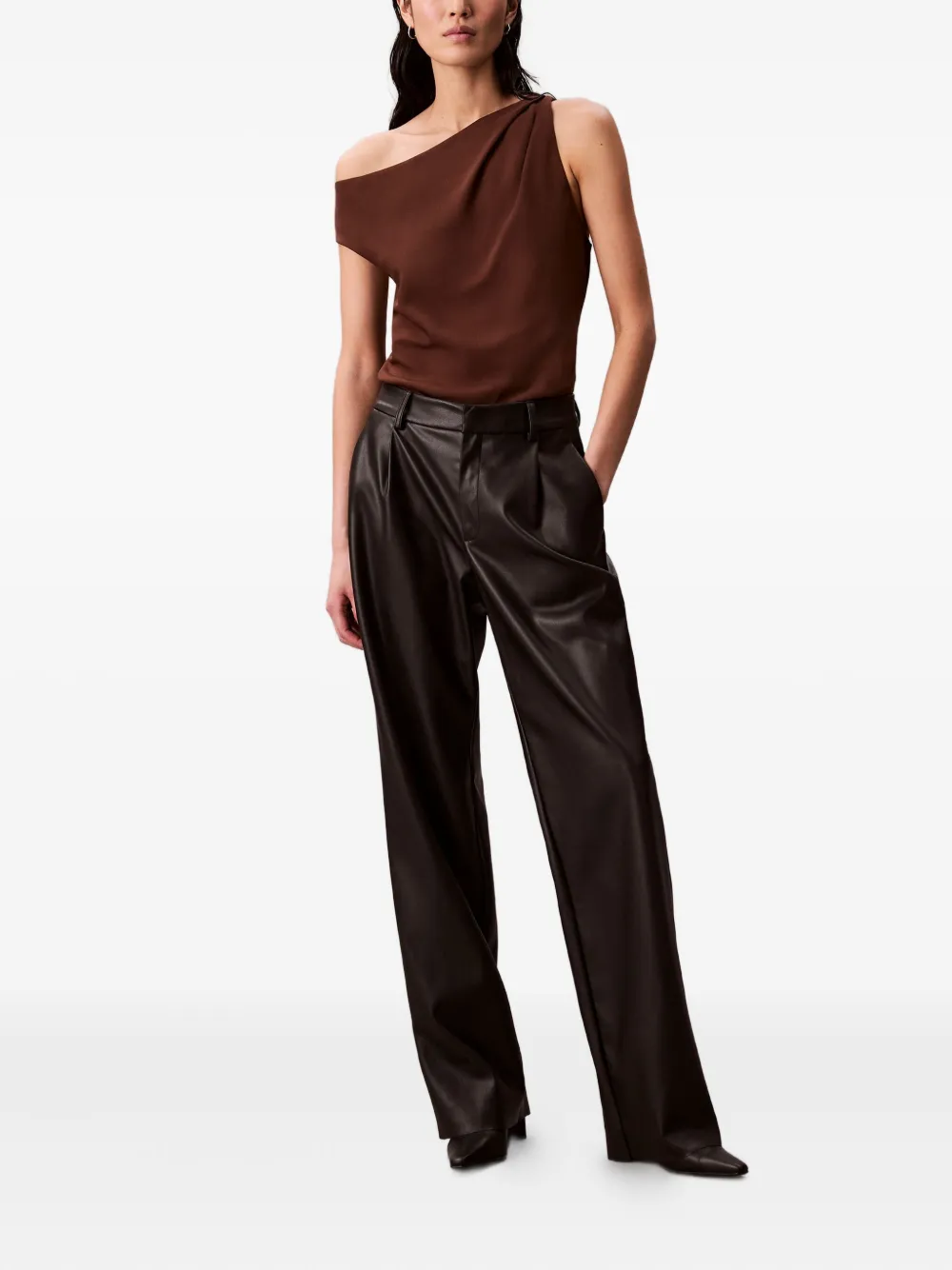 Calvin Klein Asymmetrische top - Bruin
