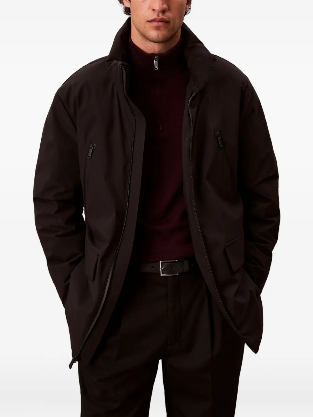 Calvin Klein Donsjack met rits Zwart