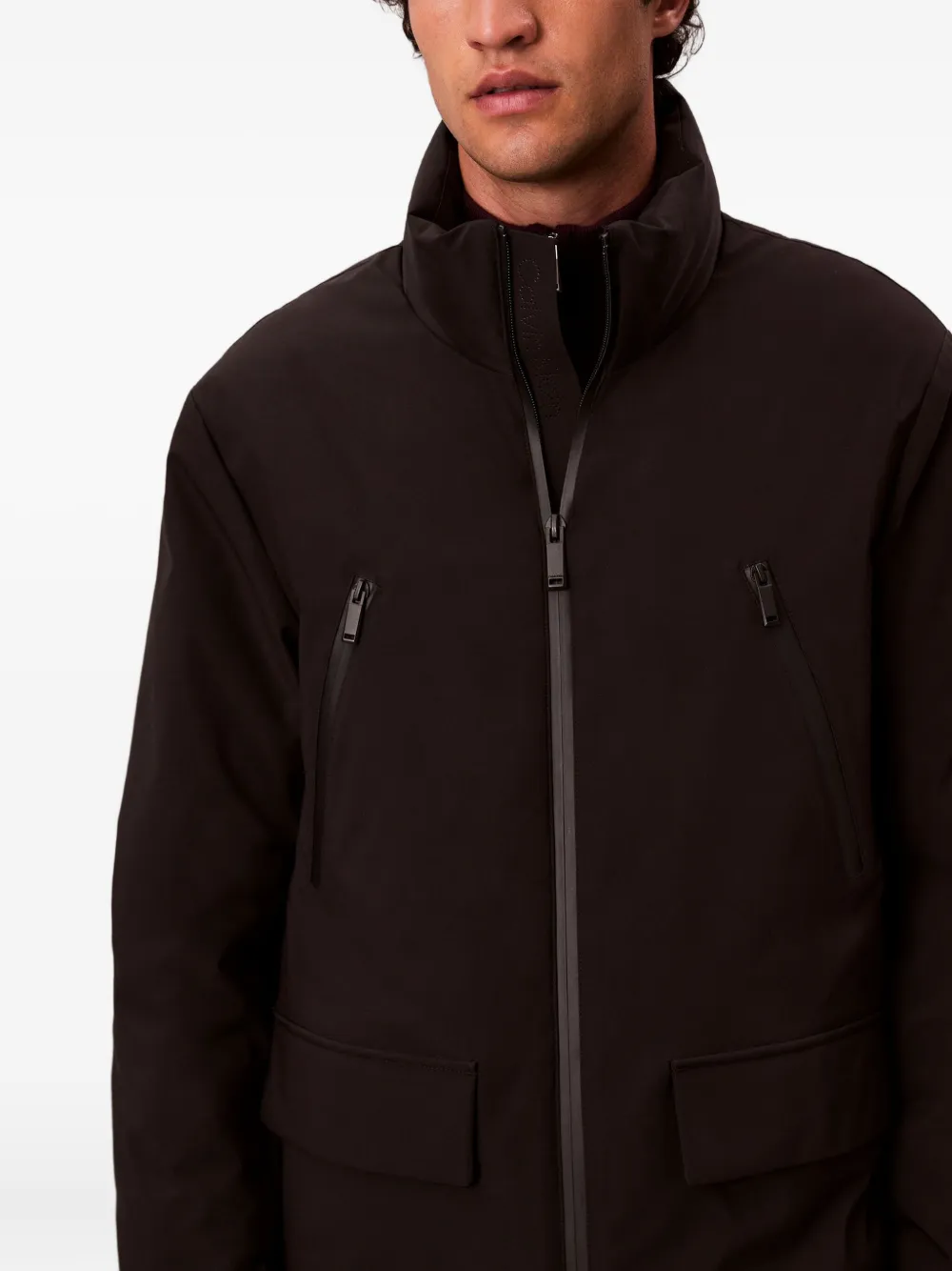 Calvin Klein Donsjack met rits Zwart