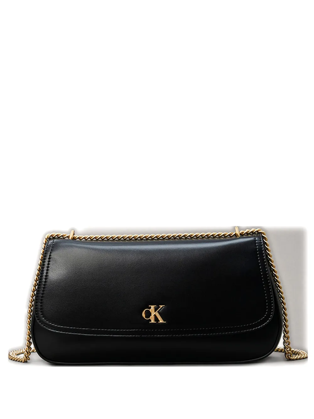 Calvin Klein Chain-strap Logo-plaque Shoulder Bag In Black