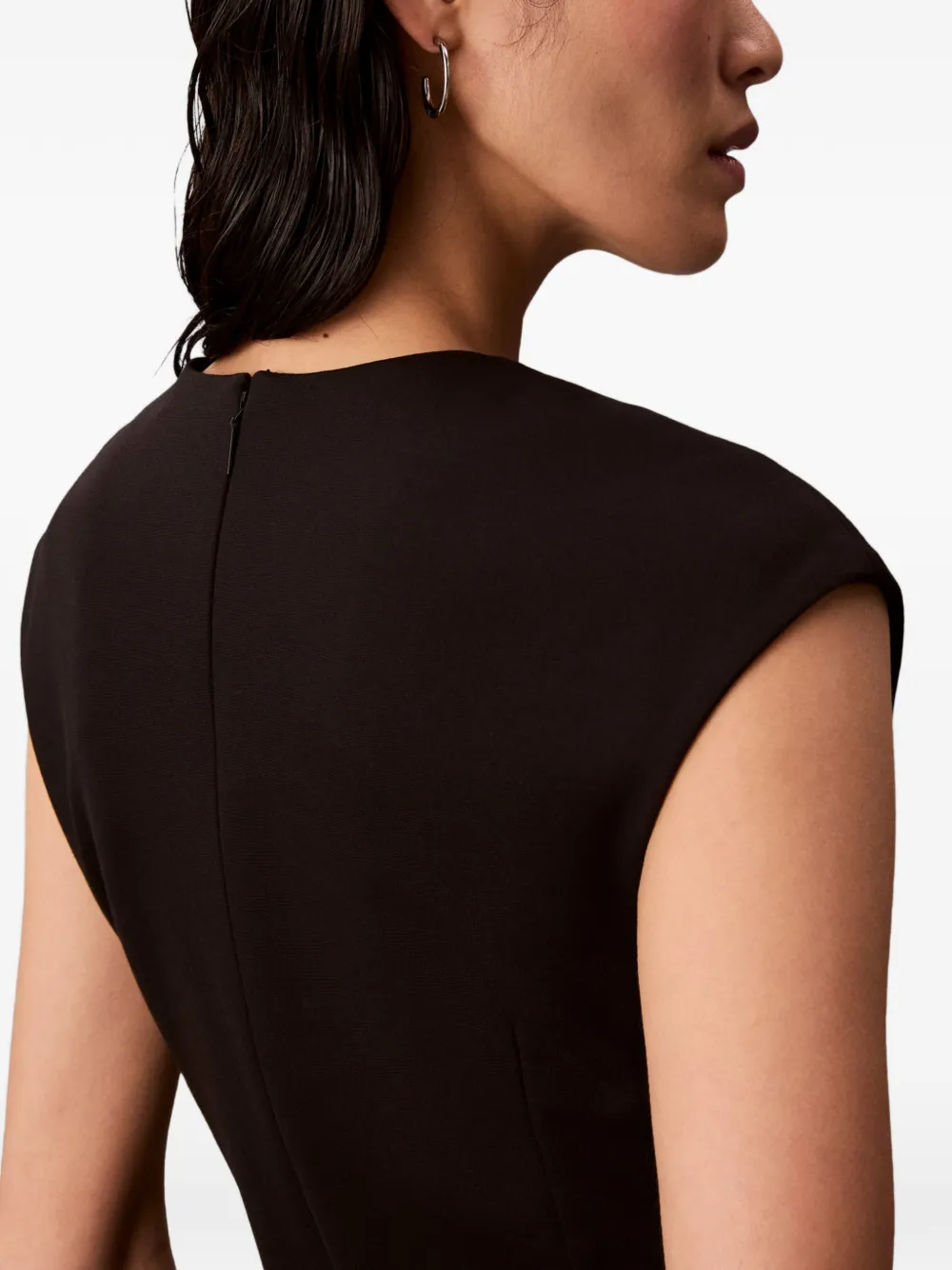 Calvin Klein Sleevess Midi Dress In Black