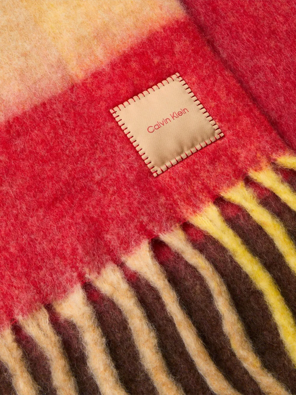 Calvin Klein Sjaal met franje Beige