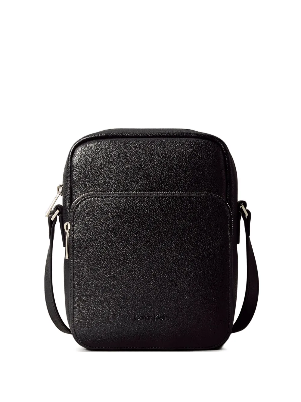 Calvin Klein pebbled-texture zip messenger bag | Black | Image 1