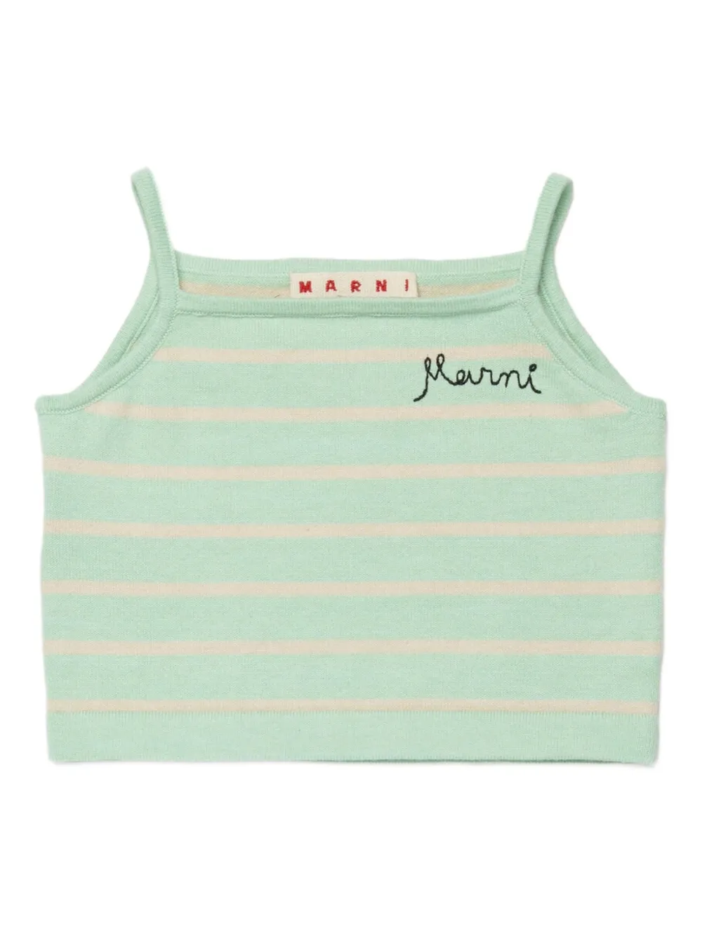 Marni Kids Top a righe in maglia - Verde