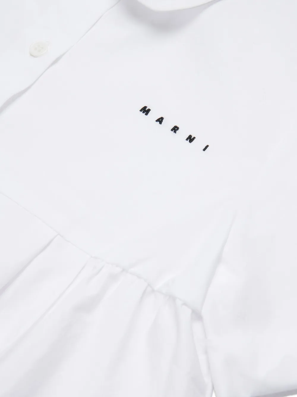 Marni Kids Gesmockt shirt met Peter Pan-kraag Wit