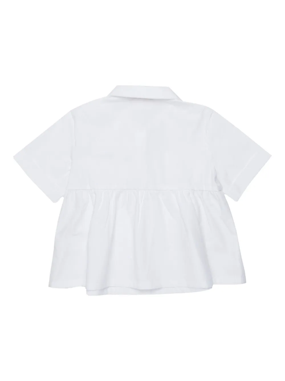  Marni Kids Peter-pan Collar Gathered Shirt - White 