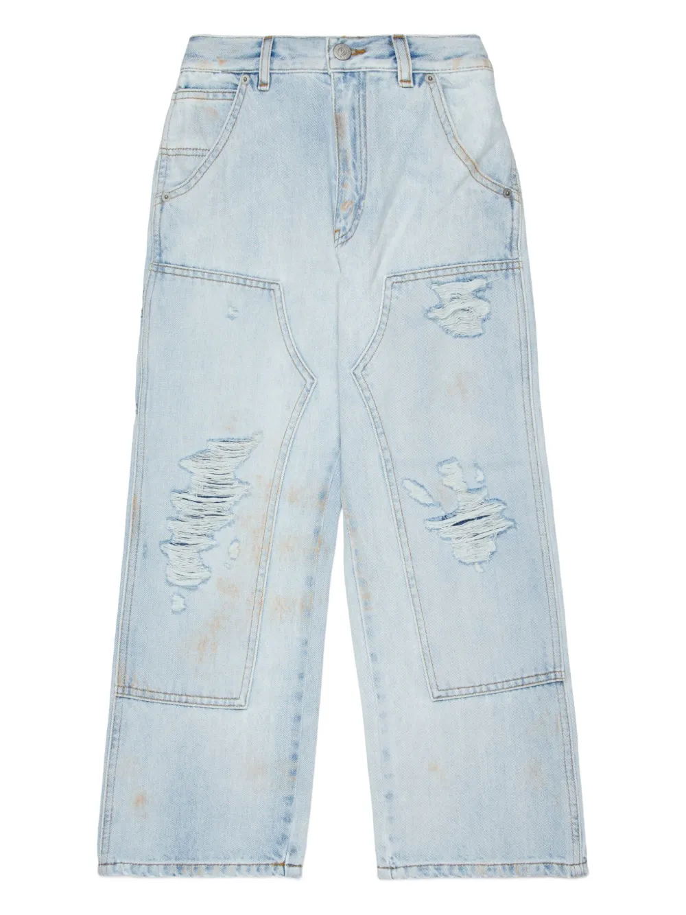 MM6 Maison Margiela Kids Jeans con effetto vissuto - Blu
