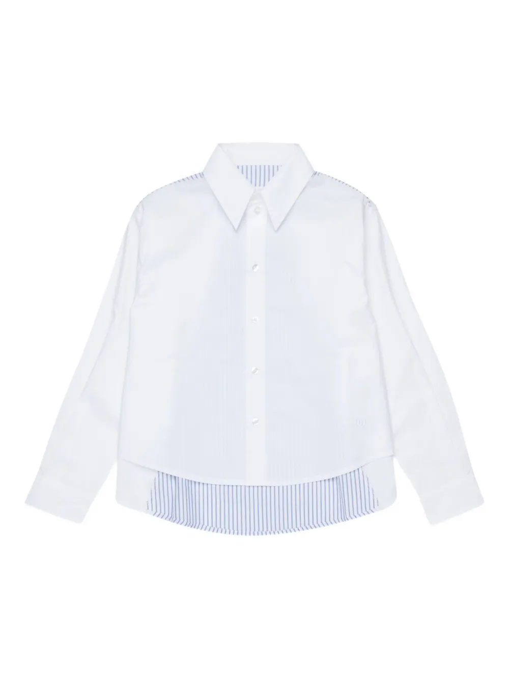 MM6 Maison Margiela Kids Camicia con inserti a righe - Bianco