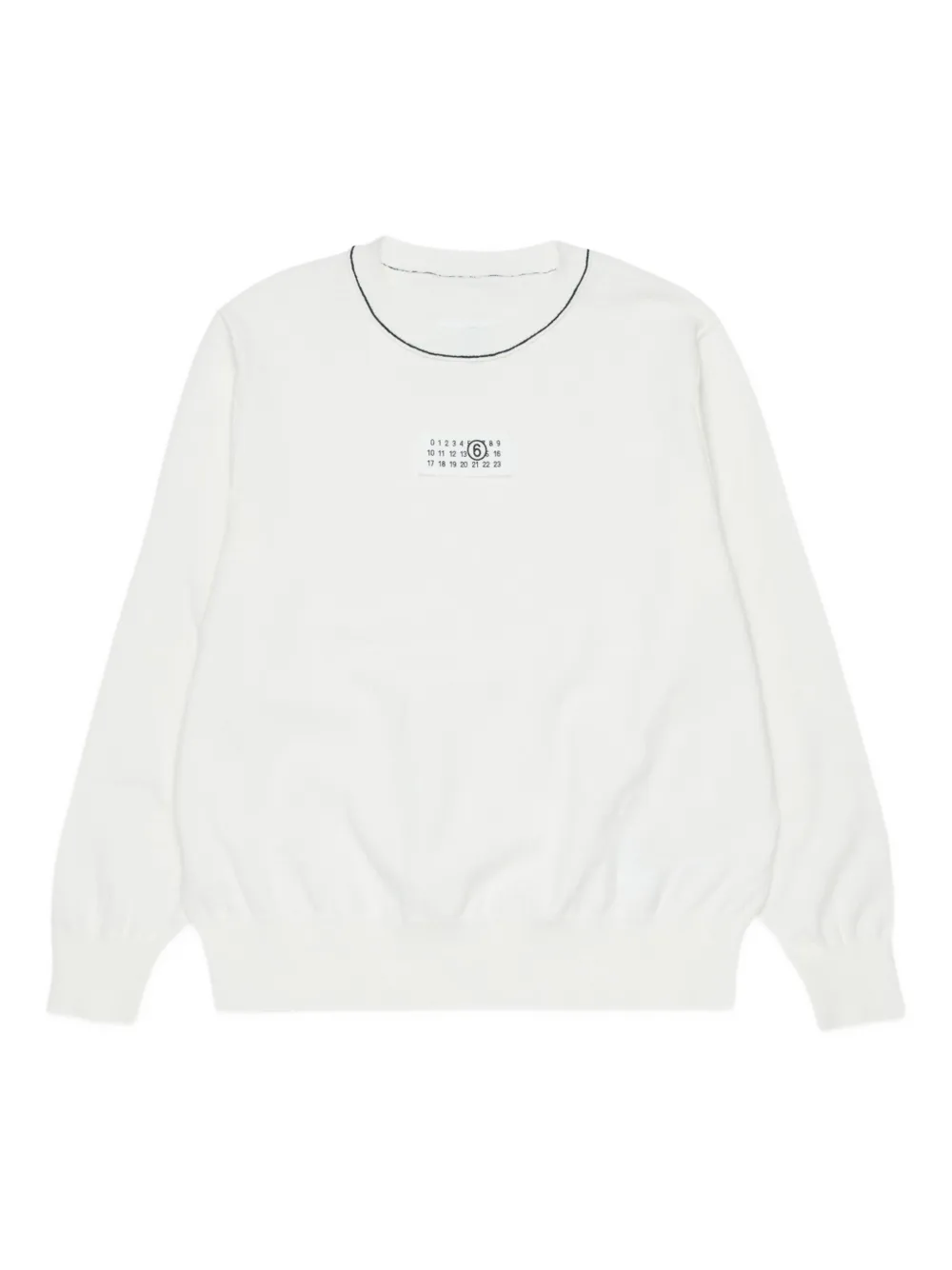 MM6 Maison Margiela Kids Maglione con scollo rotondo - Bianco