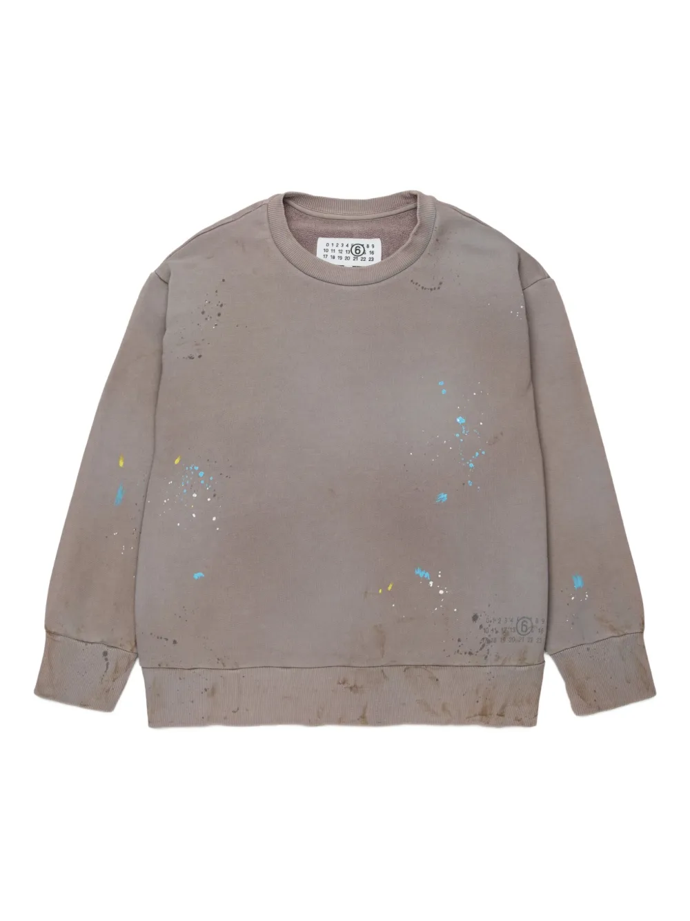 MM6 Maison Margiela Kids Felpa con stampa effetto vernice - Toni neutri