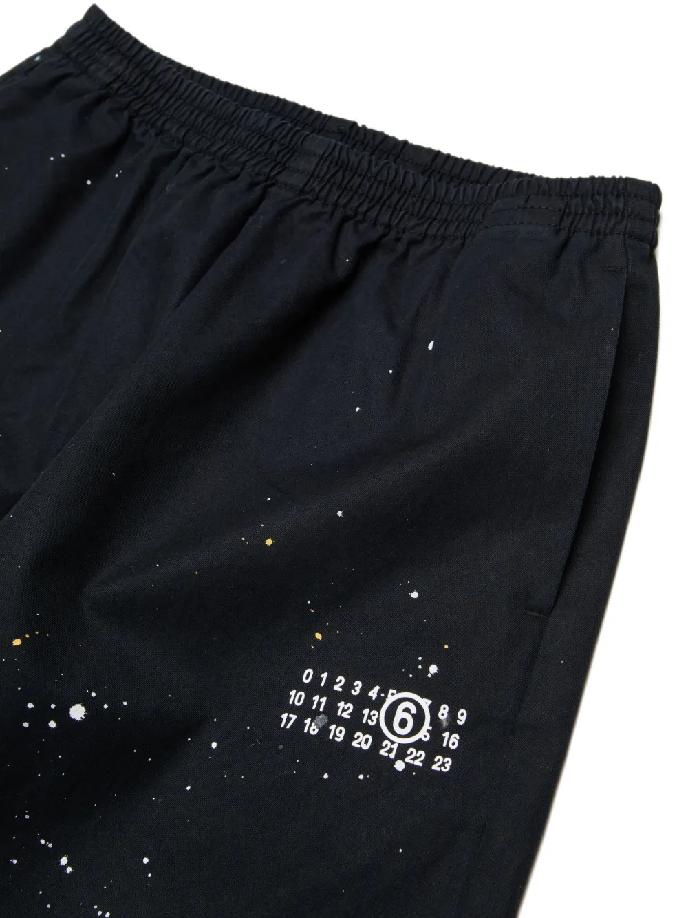 Elastic-Waist Splatter Chinos