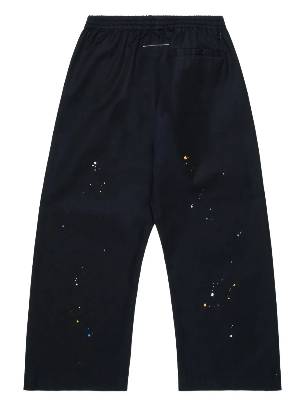 Elastic-Waist Splatter Chinos