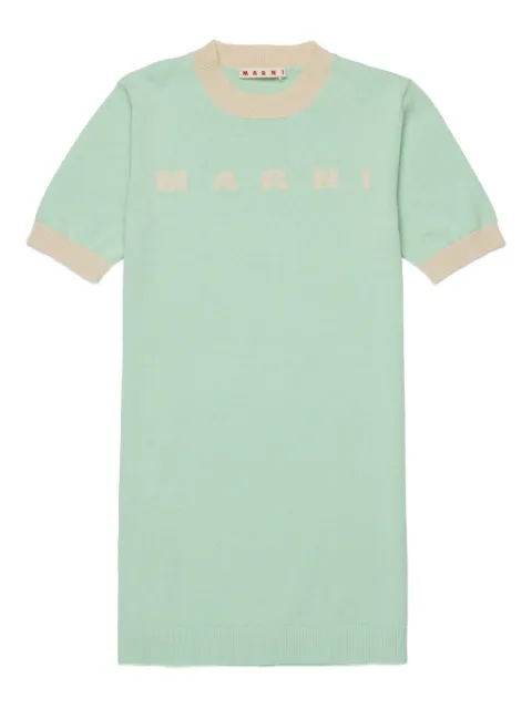 Marni Kids short-sleeve ribbed-trim dress
