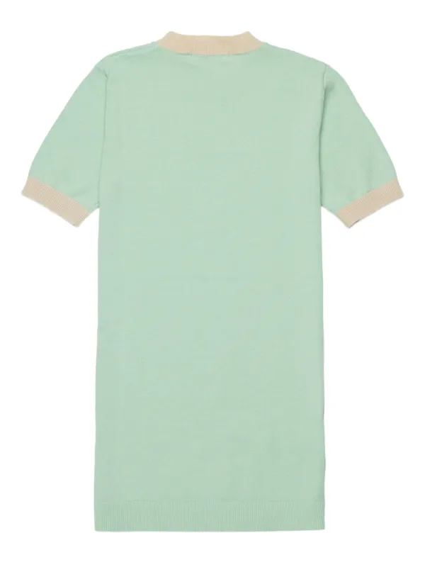 Marni Kids short-sleeve ribbed-trim Dress | Green | FARFETCH