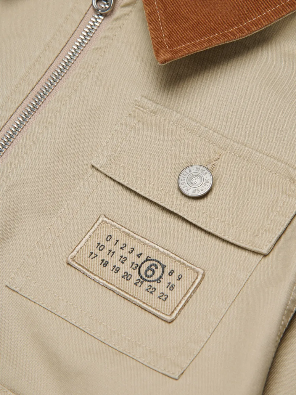 MM6 Maison Margiela Kids Bomberjack met ribfluwelen kraag Beige