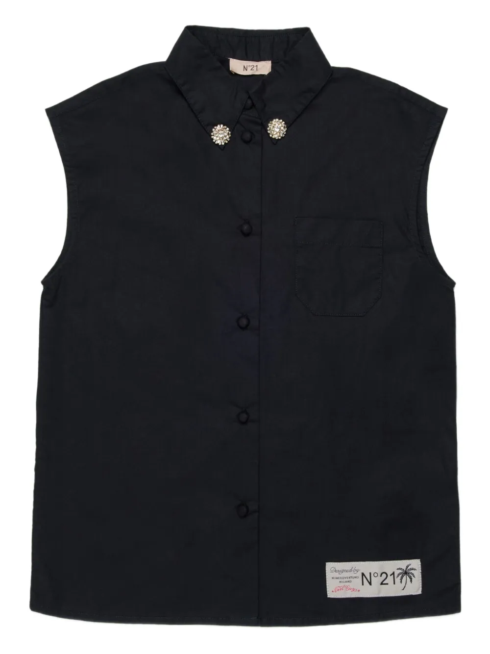Nº21 Kids Camicia smanicata - Nero